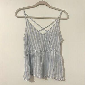 American Eagle blue & white stripped tank